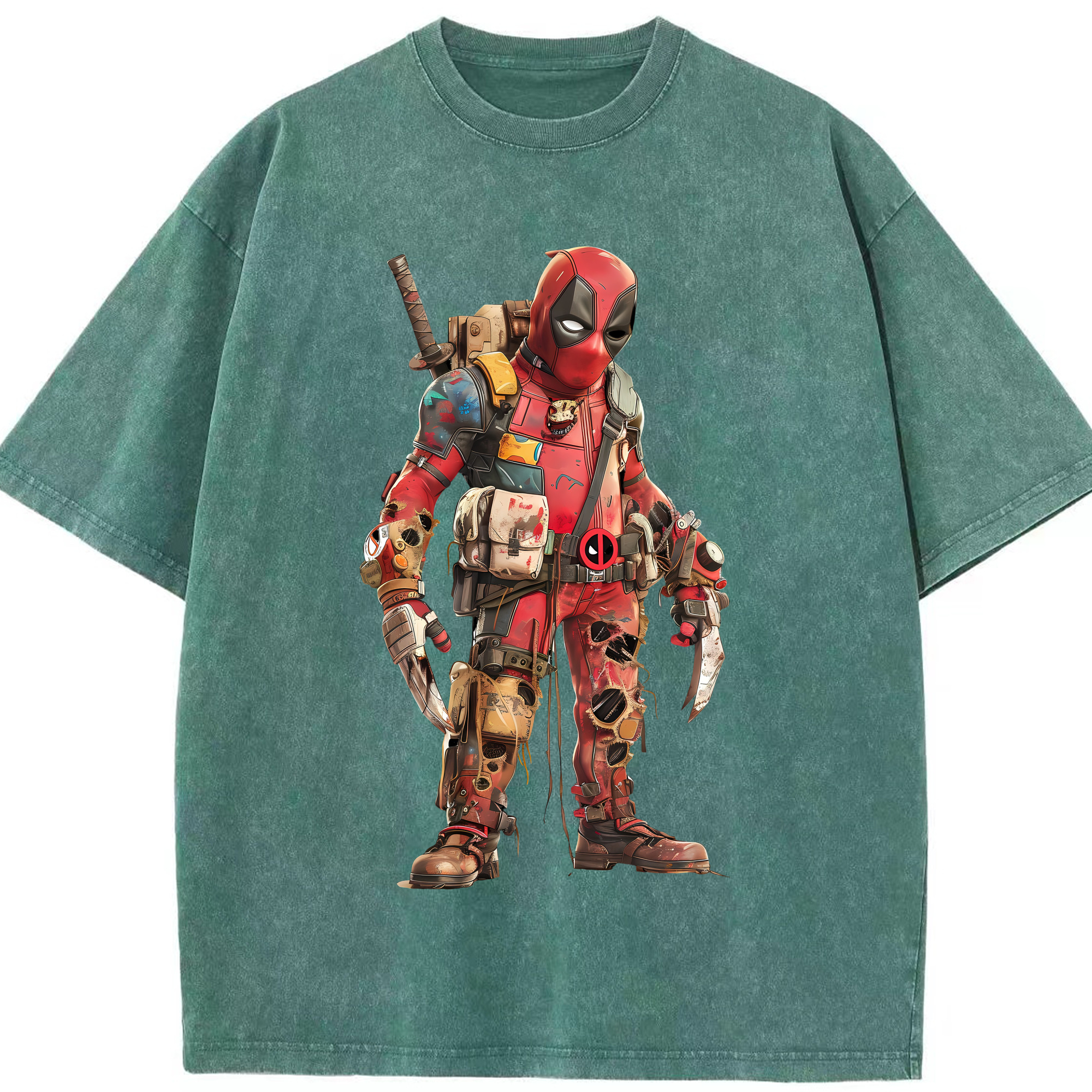 （画像用） Deadpool デッドプール 綿100% ヴィンテージ風 半袖Tシャツ（フロントプリント）